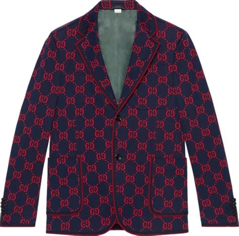 gucci blazer navy and red|Gucci NWT navy & red geometric wool blend gold button blazer .